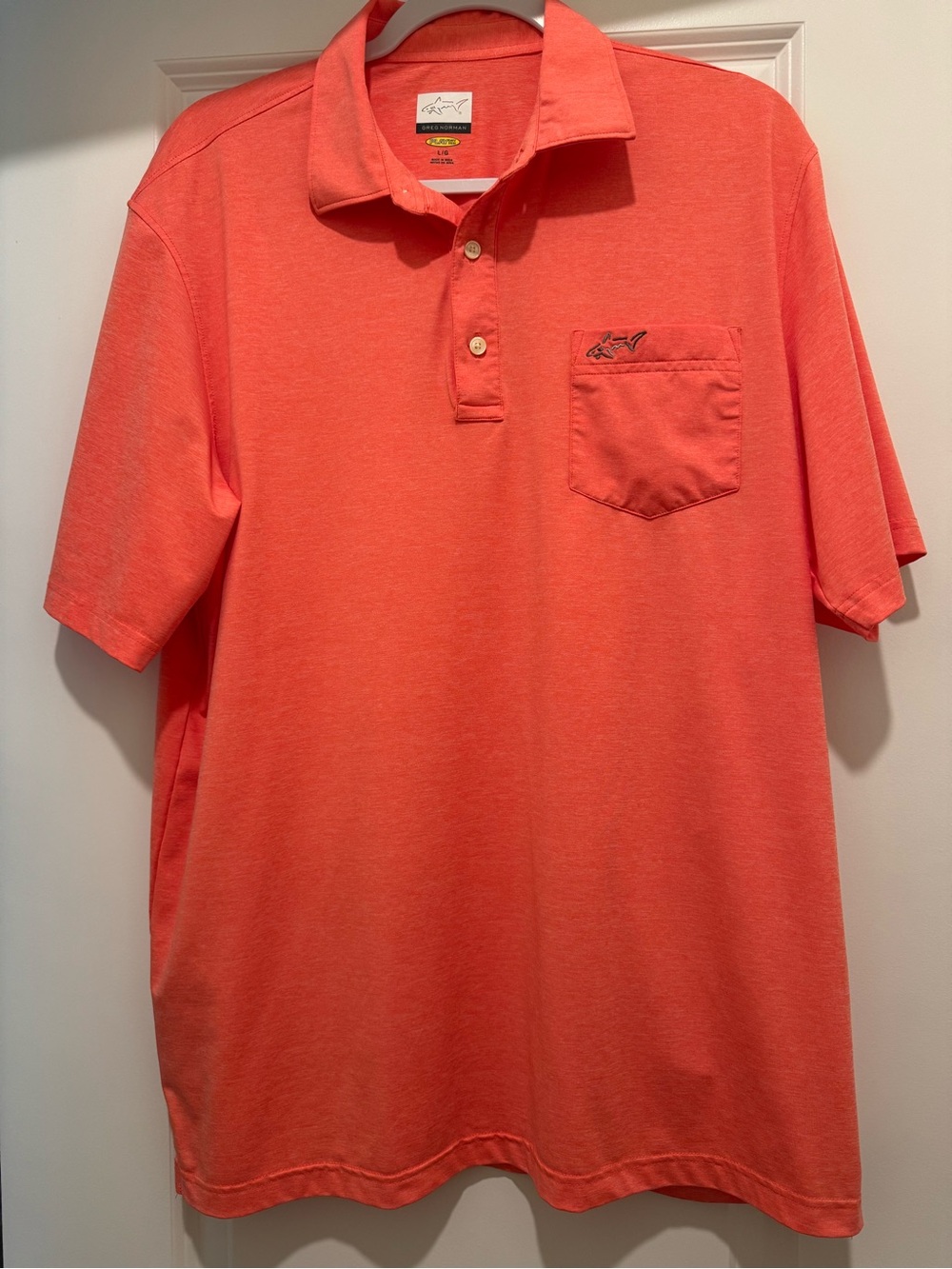 Greg Norman Collection Men's Coral Short-Sleeve Polo